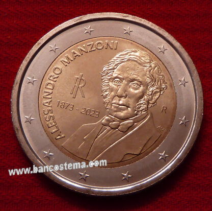 Italia 2 euro commemorativo 2023 150° Anniversario della scomparsa di Alessandro Manzoni fdc