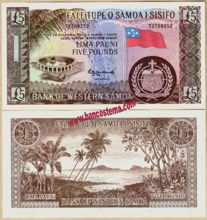 Western Samoa P15CS 5 Pounds nd 1963 unc