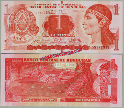 Honduras P96e 1 Lempira 07.04.2022 unc