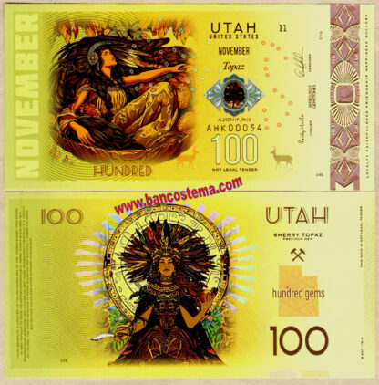 Utah 100 Gemas Polymer 2023 unc