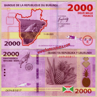 Burundi P52 2.000 Francs 11.09.2023 unc