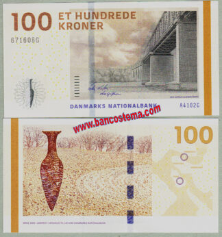 Banconota Denmark P66b (2) 100 Kroner nd 2010 unc