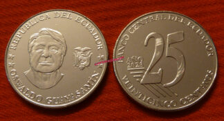 Ecuador KM135 25 Centavos Jorge Icaza fdc