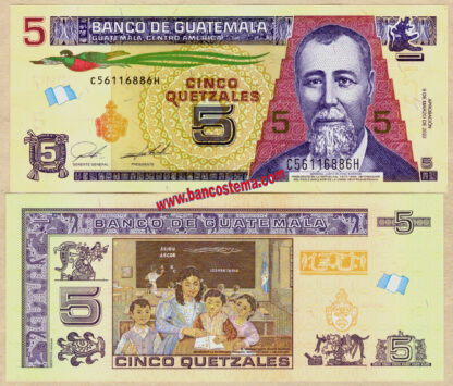 Guatemala PW122A 5 Quetzales 09.03.2022 (2024) unc