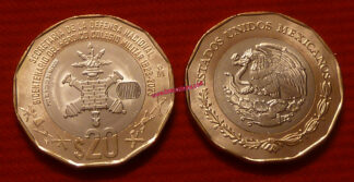 Mexico 20 Pesos Bicentenario dell'Accademia Militare del Messico 2023 unc