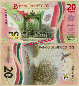 Mexico P132 20 Pesos 23.8.2022 commemorativa polymer unc