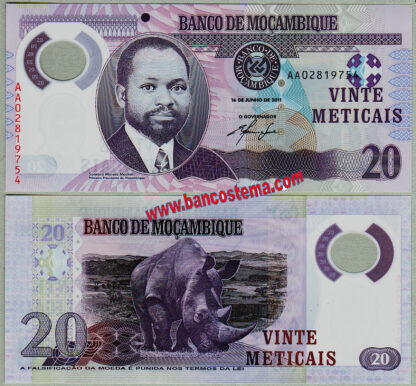 Mozambique P149a 20 Meticais 16.06.2011 unc