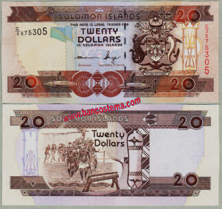 Solomon Islands P28b 20 Dollars (2011) unc