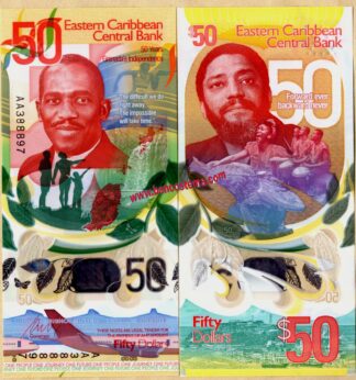 E.C.S - East Caribbean States PW62 50 dollars commemorativa 50th Anniversary of Grenada's Independence (1974-2024) nd 2024 polymer unc