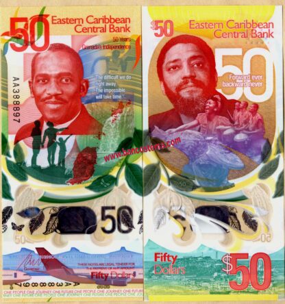 E.C.S - East Caribbean States PW62 50 dollars commemorativa 50th Anniversary of Grenada's Independence (1974-2024) nd 2024 polymer unc