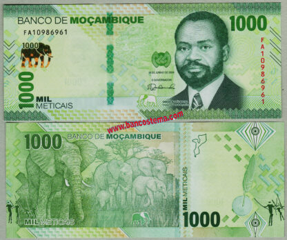 Banconota Mozambique PW160 1.000 Meticais 16.06.2024 unc