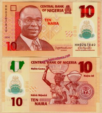 Nigeria P39o 10 Naira 2024 unc polymer