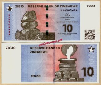 Zimbabwe PW110 10 Zig 2024 unc