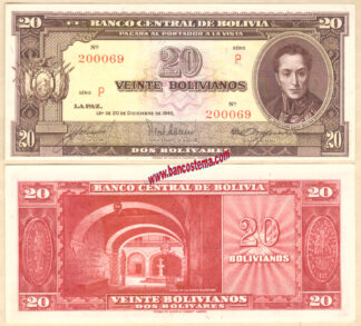 Bolivia P140a (6) 20 Bolivianos 20.12.1945 au