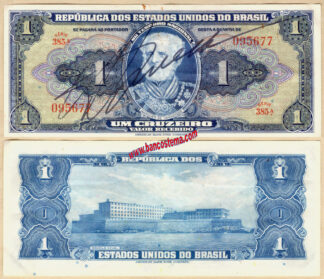 Brazil P132 1 Cruzeiro nd 1944 vfef