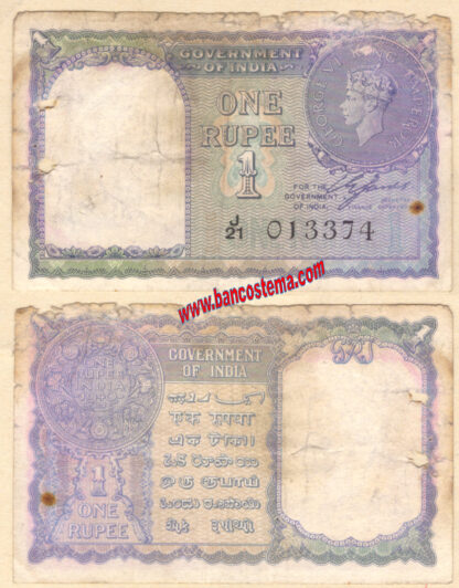 India P25a 1 Rupee 1940 g