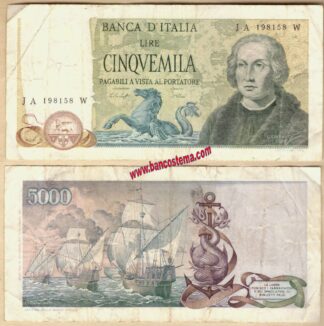 Italia P102 5.000 Lire "Colombo tre Caravelle" 1977 BB