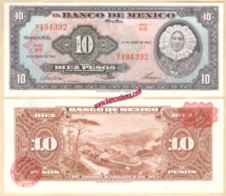 Mexico P58j 10 Pesos 24.04.1963 unc