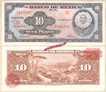 Mexico P58j 10 Pesos 24.04.1963 unc