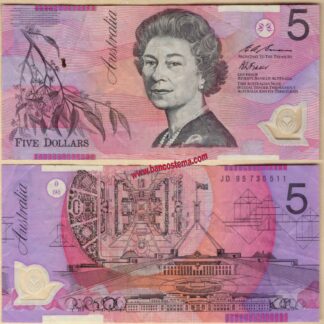 Australia P51a 5 Dollars nd 1995 polymer vf