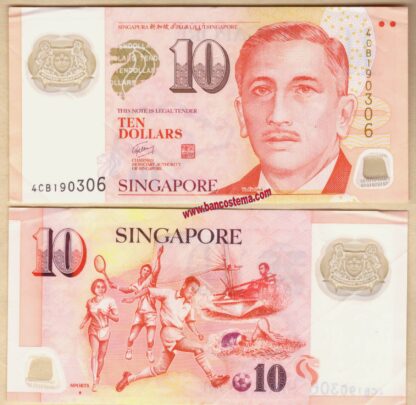 Singapore P48f 10 Dollars (2018) vfef polymer