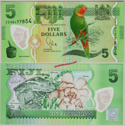 Fiji P115R 5 Dollars nd 2012 REPLACEMENT unc polymer