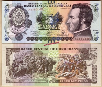 Honduras P98d 5 Lempiras 20.06.2019 (2024) unc