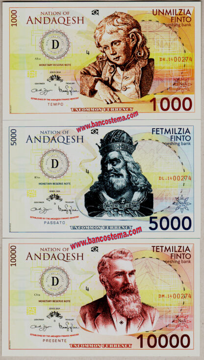 Nation of Andaqesh set 1.000-500.000 Finto 2014 carta unc - immagine 2