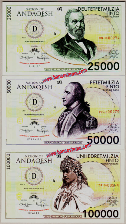 Nation of Andaqesh set 1.000-500.000 Finto 2014 carta unc - immagine 4