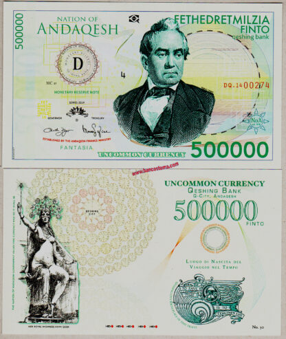 Nation of Andaqesh set 1.000-500.000 Finto 2014 carta unc - immagine 6