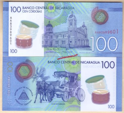 Nicaragua P212b 100 Cordobas 17.03.2021 polymer unc