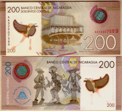 Nicaragua P213b 200 Cordobas 26.01.2022 polymer unc