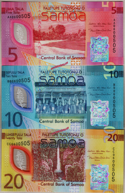 Samoa PW50-51-52 5-10-20 Tala CHOGM Commonwealth Heads of Government Meeting" Commemorative 2024 polymer unc + folder